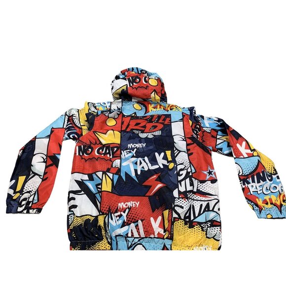 Kings Only Mens Large Red & Blue Windbreaker Jacket No Cap Salvage - Picture 2 of 12